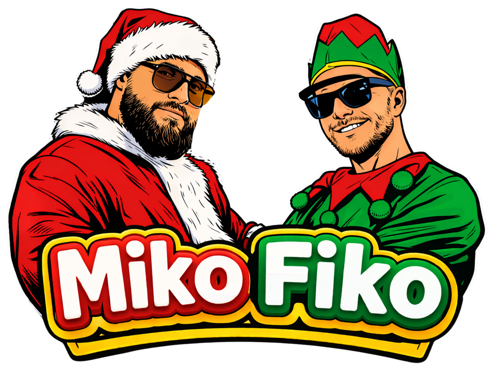 Miko i Fiko - Mikołaj i elf w okularach przeciwsłonecznych